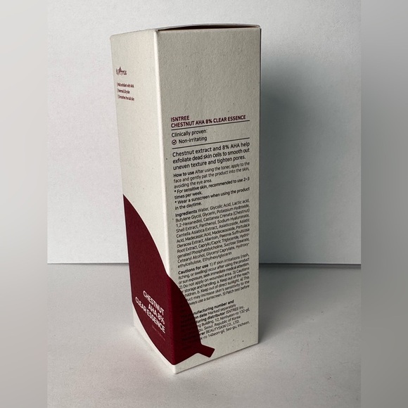 🆕 ISNTREE Chestnut AHA 8% Clear Essence 100 mL NIB - Picture 4 of 6